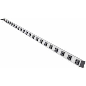 Long power strip with sixteen outlets.