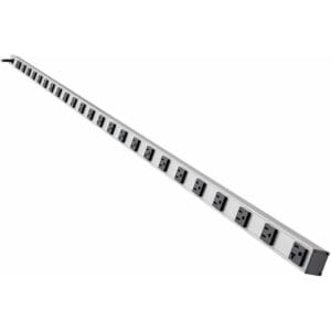 Long power strip with sixteen outlets.