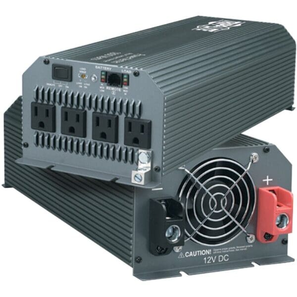 Power inverter with multiple outlets.