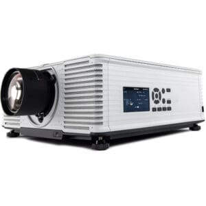 High-definition projector with large lens.