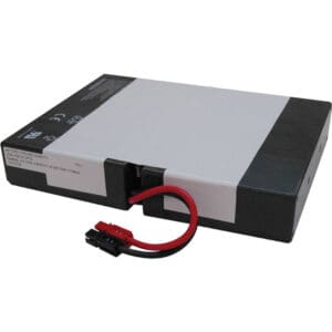 Lead-acid battery pack with wires.