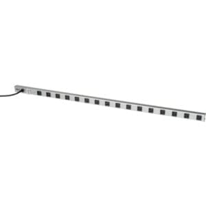Here's an alt tag for the image: Long power strip with sixteen outlets.