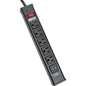 Tripp Lite 6-outlet power strip with USB.