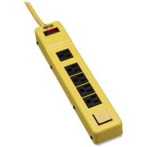 Yellow Tripp Lite 6-outlet power strip.