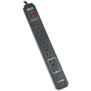 Tripp Lite 6-outlet surge protector with USB.