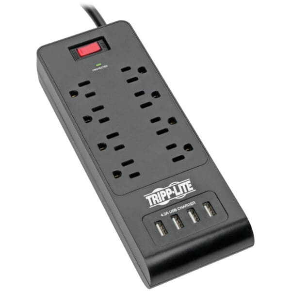 Surge Protector power strip 8-outlets 4 USB ports 6ft cord