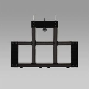 Black metal grid mounting bracket.