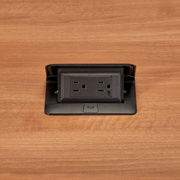 DEQUORUM FLIP UP,BLACK WITH 20A RECEPTACLE