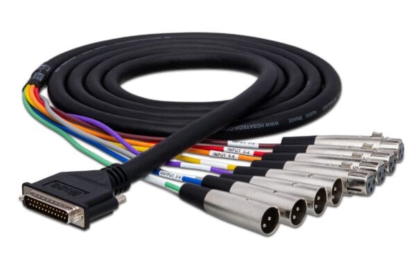AES/EBU Snake, DB25 to 4 x XLR3M and 4 x XLR3F, 3 m
