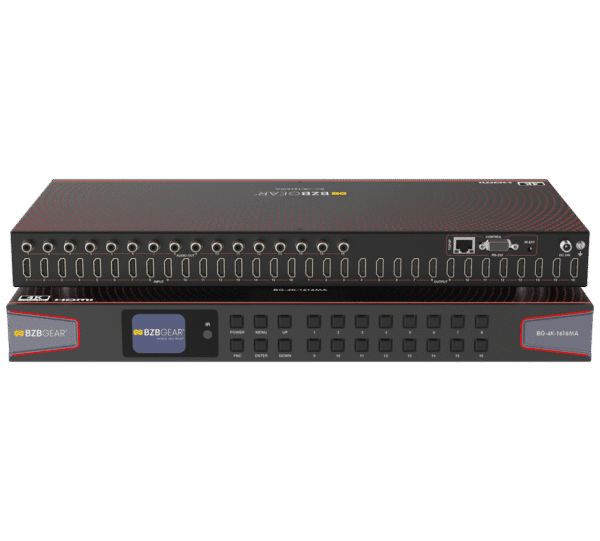 16x16 4K UHD HDMI 2.0 Matrix Switcher with Audio De-embedding and Independent Routing (4K60 - 4:4:4 and HDR Support)