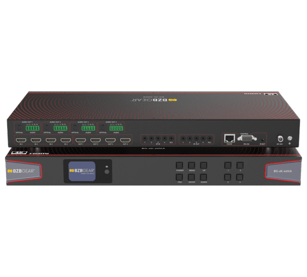4x4 4K UHD HDMI 2.0 Matrix Switcher with Audio De-embedding/Independent Routing and IR Matrixing (4K60 - 4:4:4 and HDR Support)
