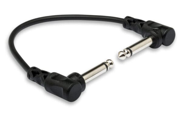 Guitar Patch Cable, Molded Right-angle to Same, 6 in, 6 pc