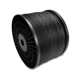 Large spool of black cable wire.
