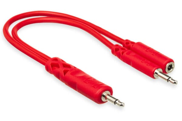 Hopscotch Patch Cables, 3.5 mm TS with 3.5 mm TSF Pigtail to 3.5 mm TS, 5 pc, 0.5 ft