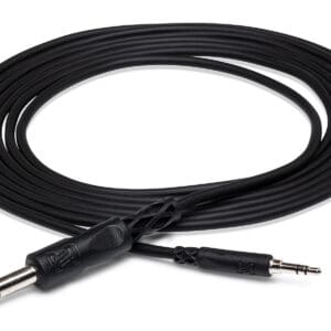 Black audio cable with two connectors.