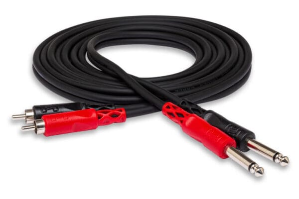 Stereo Interconnect, Dual 1/4 in TS to Dual RCA, 1 m