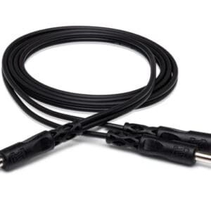 Black audio cables with quarter-inch connectors.