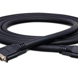 Black DVI cable with two connectors.