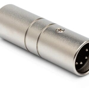 Metal audio adapter with multiple pins.