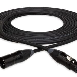 Black XLR audio cable with connectors.