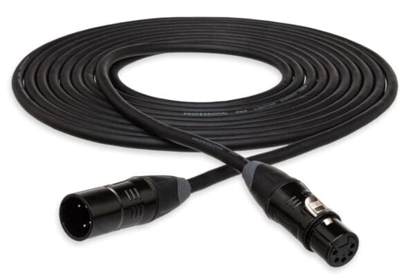 DMX512 Cable, XLR5M to XLR5F, 25 ft