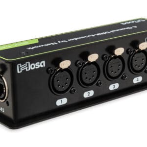 Audio interface box with four XLR ports.