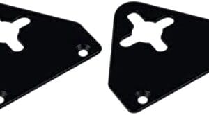 Two black triangular metal mounting brackets.