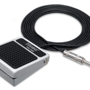 Footswitch pedal with attached audio cable.
