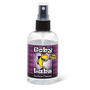 Spray bottle of Goby Labs surface cleaner.