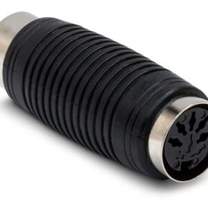 Black and silver electronic cable connector.