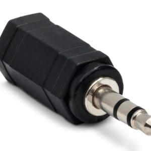 Audio adapter with black casing.