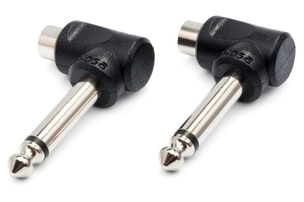 Right-angle Adapters, RCA to 1/4 in TS, 2 pc