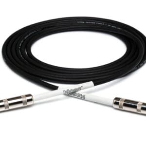 Black audio cable with silver connectors.