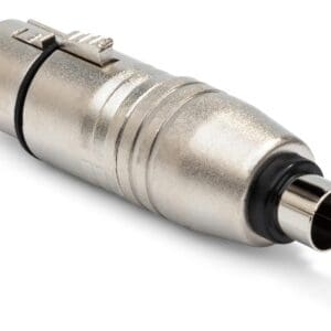 Metal audio cable adapter with RCA connector.