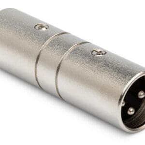 Metal XLR adapter with male connectors.