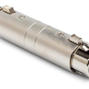 Silver XLR female to female adapter.