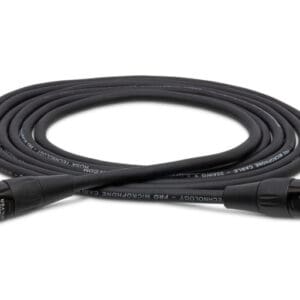 Black microphone cable with XLR connectors.