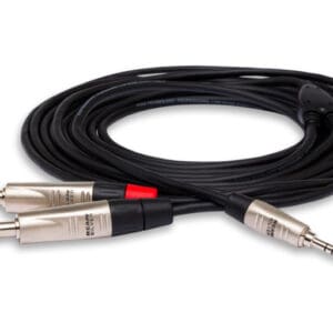 Audio cable with dual jack connectors.