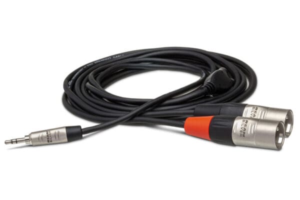 Pro Stereo Breakout, REAN 3.5 mm TRS to Dual XLR3M, 15 ft