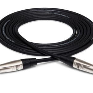 Black audio cable with silver connectors.