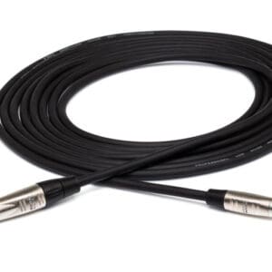 Black audio cable with metal connectors.