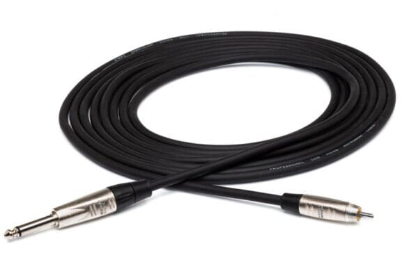 Pro Unbalanced Interconnect, REAN 1/4 in TS to RCA, 15 ft