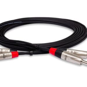Audio cables with RCA and jack connectors.