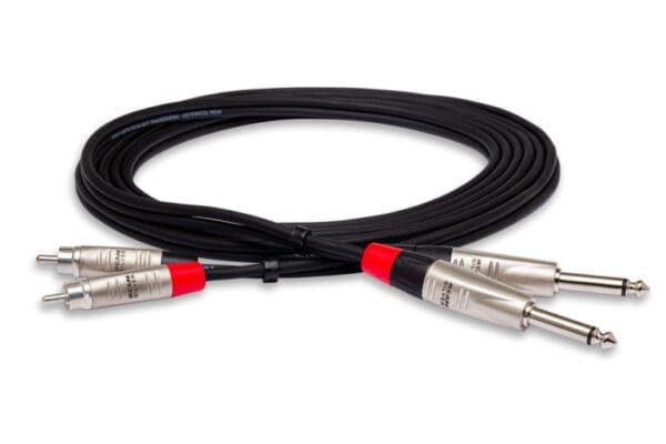 Pro Stereo Interconnect, Dual REAN 1/4 in TS to RCA, 20 ft