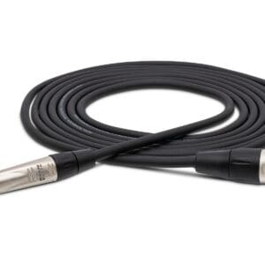 Audio cable with XLR and 1/4 inch connectors.