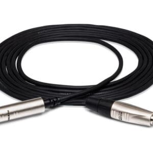 Black audio cable with silver connectors.