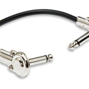 Audio cable with right-angle connectors.