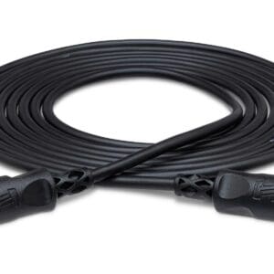 Black coaxial cable with two connectors.