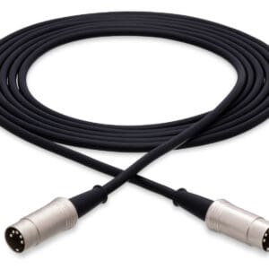 Black MIDI cable with metal connectors.