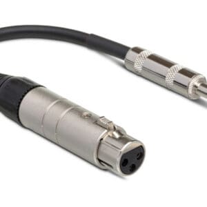 XLR to 1/4 inch audio cable adapter.
